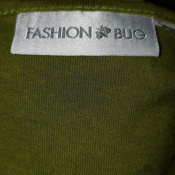 Fashion Bug Olive Green Designer Top - Picture 4 of 5